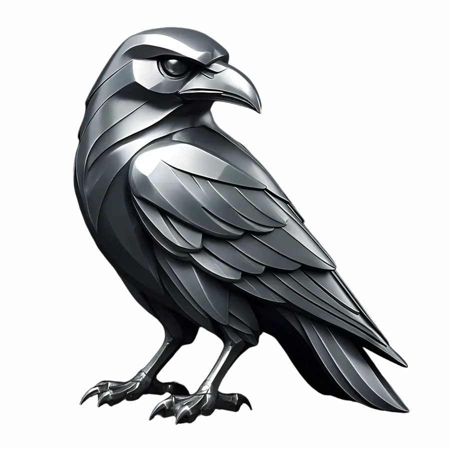 Silver raven, the Raven Creative Agency mascot